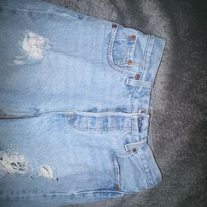 Stylish Light Blue Distressed Women Jeans